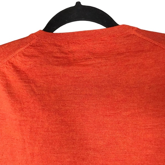 Polo Ralph Lauren Wool V-Neck Sweater Pullover Orange Lightweight Custom Fit XL - Picture 8 of 10